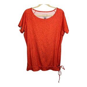 Merrell Shirt Women's Size Large Opti-Wick‎ Floral Outdoor Orange